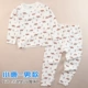 Xiao Qinglong Bộ đồ lót bằng vải cotton tinh khiết Lycra Bộ cổ tròn mùa thu và mùa đông đồ bộ cho be gái 12 tuổi