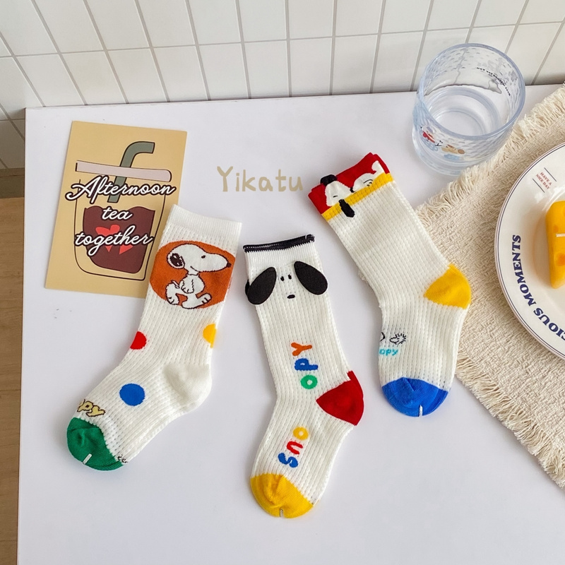 Ika Rabbit 2026 Spring/Summer Rainbow Snoopy Boys' Socks Doll Disney Sports Socks Cartoon Trendy Socks Cotton Socks