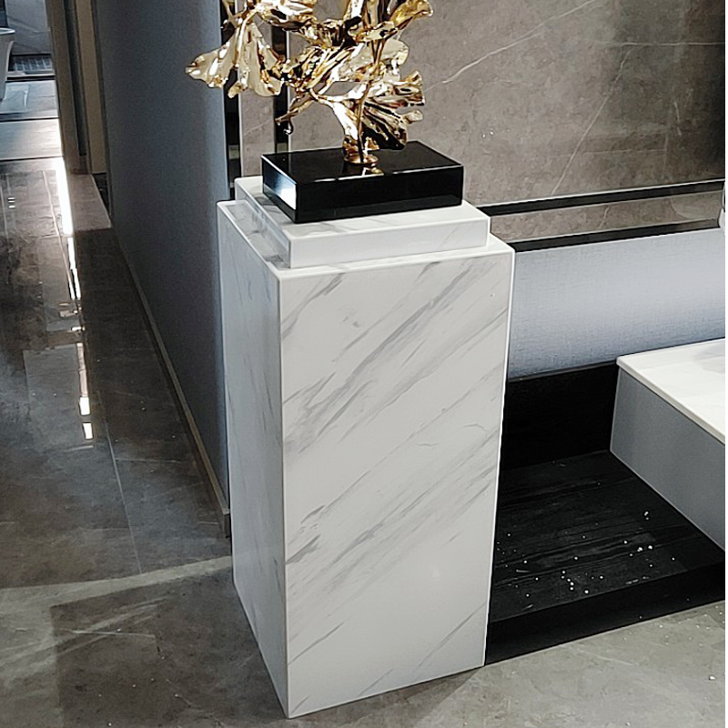 Double layer artificial jazz white stone base hotel club sample house exhibition center exhibition hall shop indoor display base