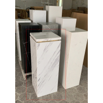 Artificial jazz white stone decoration base sculpture ornaments booth pedestal square table