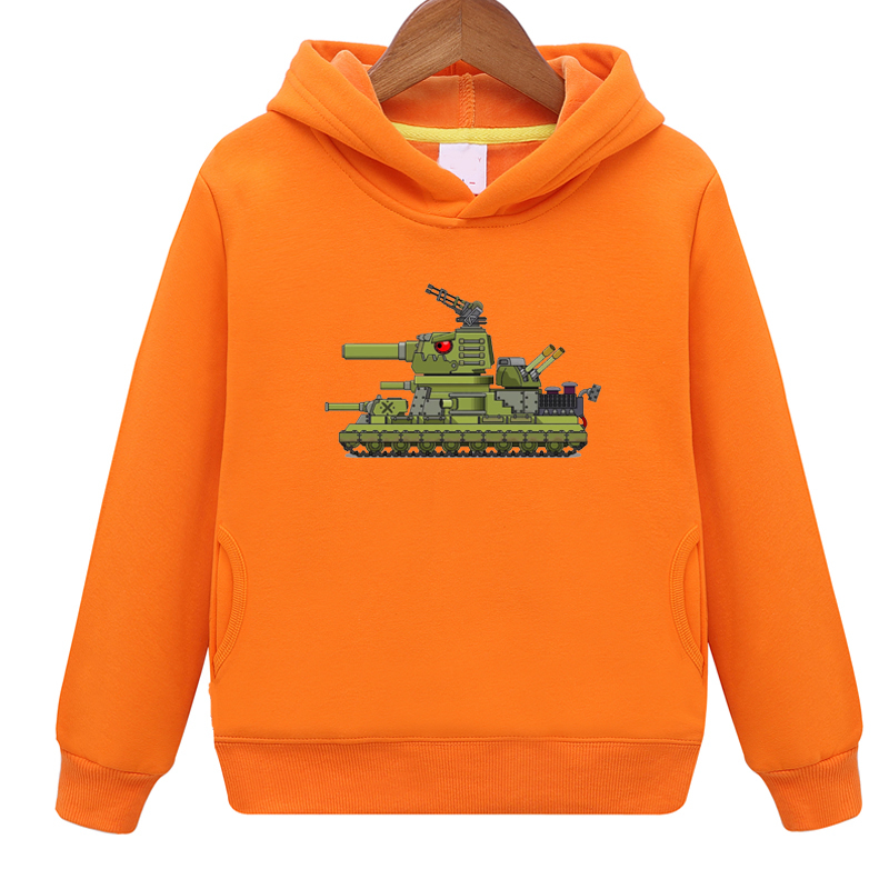 Tank Autumn and Winter Hooded Sweatshirt for Boys and Girls, Small, Medium, and Large Children, Fleece-Lined Long-Sleeve Kids' Jacket Clothing 5