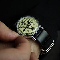 Watches Ukraine ancient collection 80 s black leather Soviet military watch mechanical watch