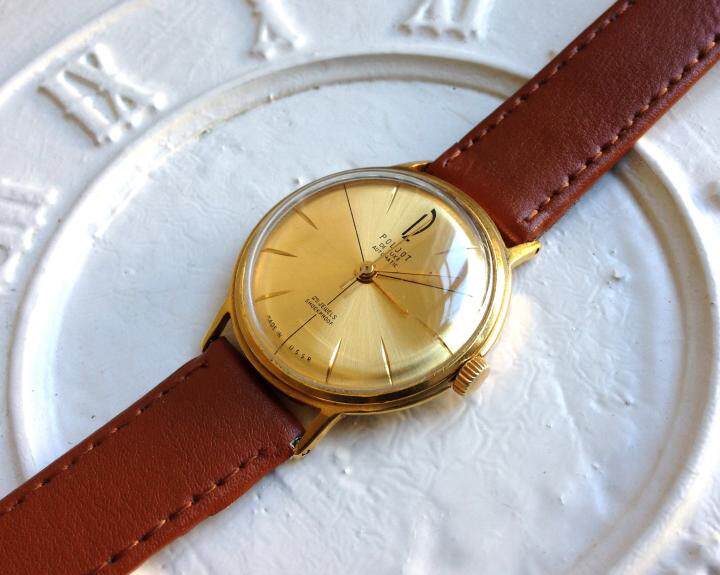 Винтажные наручные часы 海外代购automatic◇古着苏联复古经典金色表盘男士自动机械手表