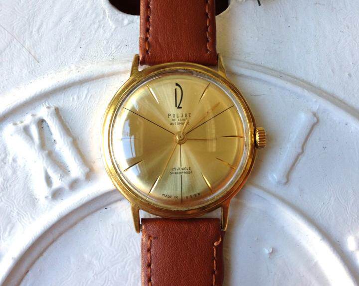 Винтажные наручные часы 海外代购automatic◇古着苏联复古经典金色表盘男士自动机械手表