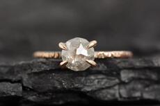 Настройка браслеты кольца 海外代购diamond ∞复古优雅灰色圆形天然钻石14k玫瑰金订婚戒指