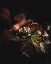 Dutch Walnut㊣ handmade gorgeous malachite opal inlaid natural wood 925 sterling silver ring