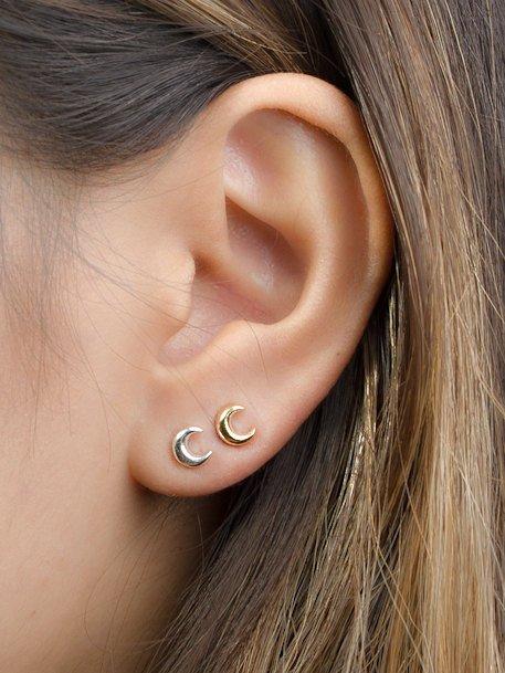 Spain Moon◇Handmade Moon Crescent Earrings Earrings 925 Sterling Silver Gold-plated Rose Gold Earrings