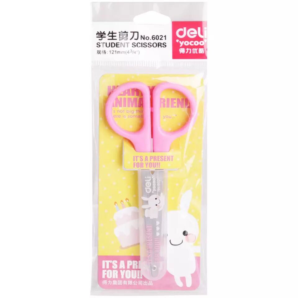 Able 6021 Scissors Students Fine Art Beauty Work Safety Handmade Two Color Cartoon Learning Supplies Puzzle Cut Single