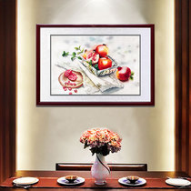  Su embroidery finished hanging paintings Restaurant embroidery decorative paintings laughing mouth often open pomegranate grape fruit handmade horizontal embroidery products
