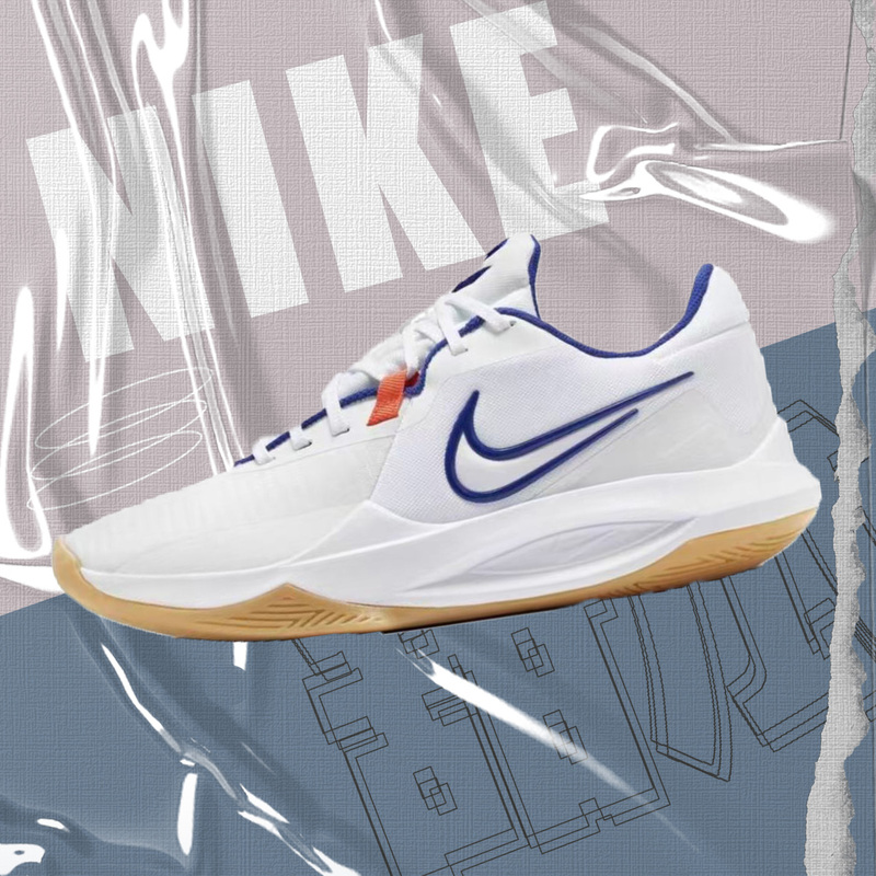 Nike Precision 6 Trendy and Fashionable Low-Top Basketball Shoes for Men, White Hv1796-141