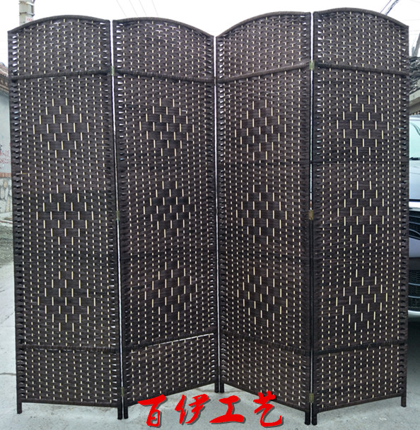 Mục vụ mây rơm thủ công màn hình vải rắn vách ngăn thời trang khách sạn hiên phòng khách phòng ngủ di chuyển màn hình gấp - Màn hình / Cửa sổ vach ngan phong tho