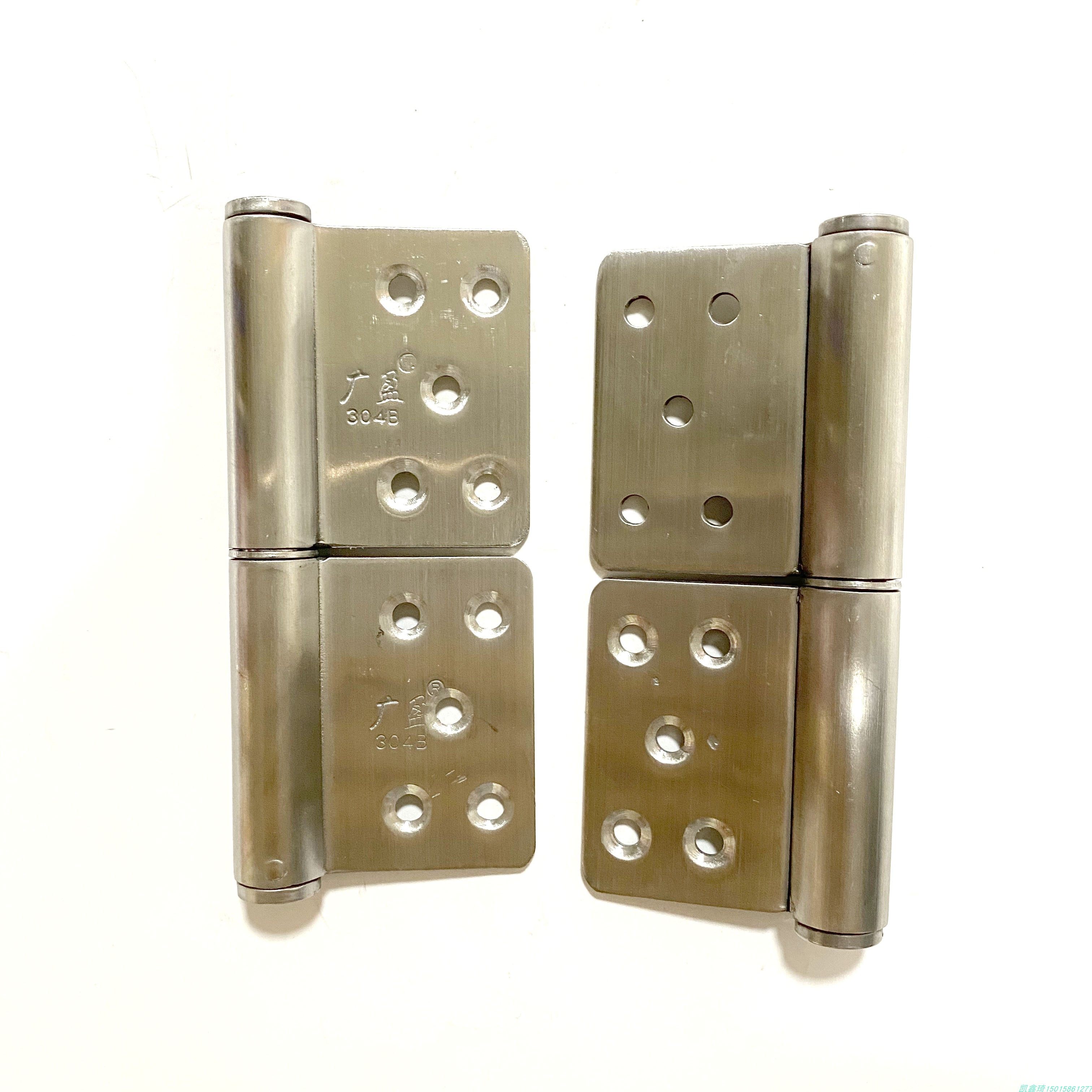 Guangying brand stainless steel 304#5 inch 2cm Guangying double-faced door hinge Guangdeying left and right holes flag-shaped brushed hinge