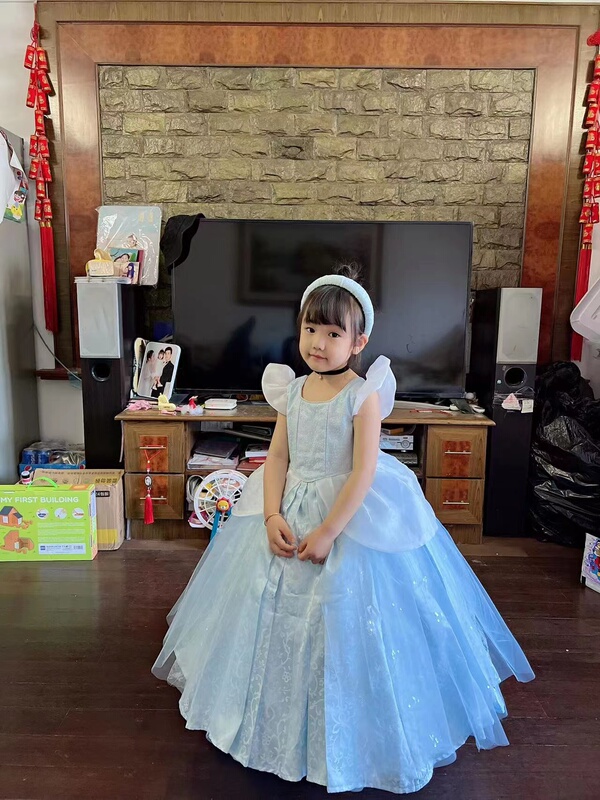 Chinese Ma Ma Original Palace Version Cinderella Children's Princess Dress Long Dress Cosplay Costume