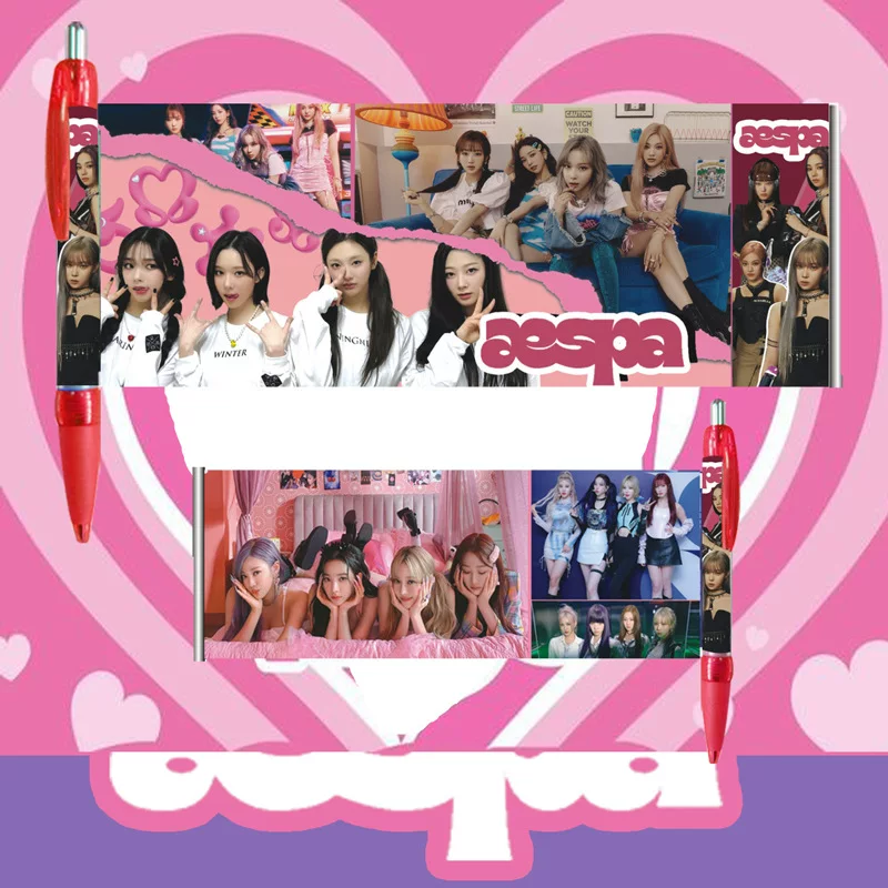 Черная ручка нейтральная двусторонняя двусторонняя вокруг Blackpink Lala Pen AESPA New Jeans Twice