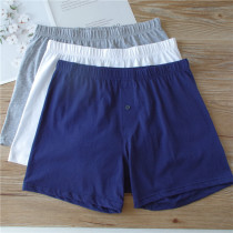 Foreign trade export soft cotton middle waist size loose wide leg fat fat guy button Aro pants mens underwear