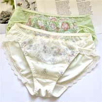 Japanese foreign trade underwear womens milk silk silky delicate embroidery flowers soft buttocks ladies underwear