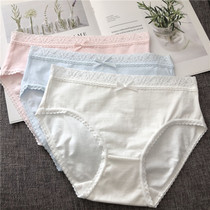 Foreign trade underwear women Export to Japan single solid color comfortable breathable soft cotton cotton cotton waist women pants