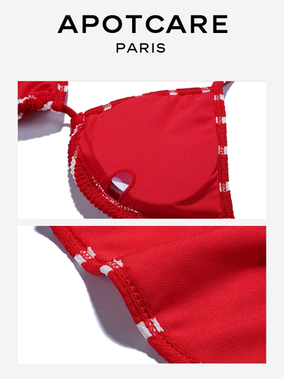 法国 APOTCARE 条纹性感比基尼度假海岛沙滩泳衣泡温泉少女游泳衣