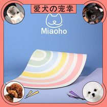 Miaoho Waterproof Dining Mat Rainbow Light Purple Cute Pet Cat Dog With Dinner Mat Water Mat