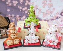 Spot Japan Imported Drugmaker Kilns Handcrafted Ceramic Pendulum for a Blessing Trick Cat Rabbit Frog Wedding Gift Gift