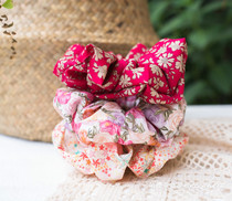 7 29 New handmade Custom UK LIBERTY Broken Flowers Children Adult Hair Accessories Large Bowel Hair Band Pink Ensemble