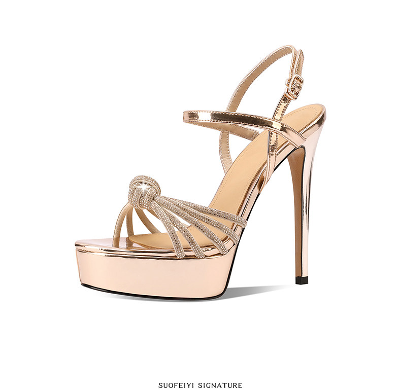 Sandal cao gót nữ hở mũi đính đá pha lê gót nhọn 10–13 cm — Đen Cao gót 10cm, Champagne Cao gót 10cm, Bạc Cao gót 10cm, Đen Cao gót 13cm chi tiết 6