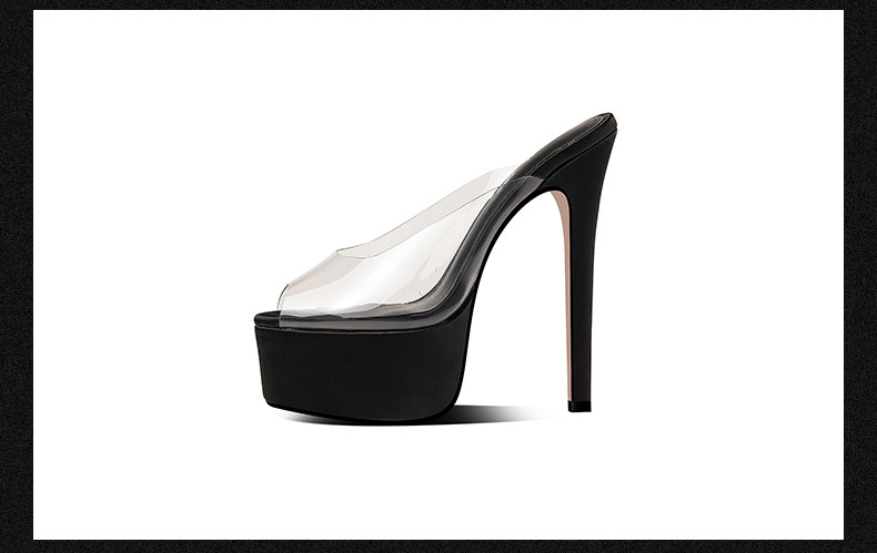 Sandal peep toe nữ gót siêu cao 12–15 cm đế platform chống nước — Đen Cao gót 12cm, Mơ Cao gót 12cm, Đen Cao gót 13cm, Mơ Cao gót 13cm chi tiết 12