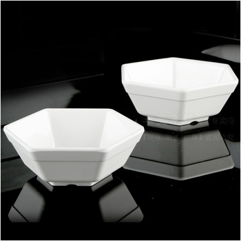 Hexagonal rice bowl melamine imitation porcelain plastic bowl