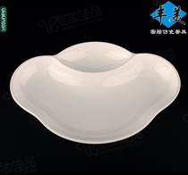Fengmei A5 Melamine Plate 9 5 inch shaped Yuanbao dish plate imitation porcelain plate duck leg roast goose fast food plate white P300