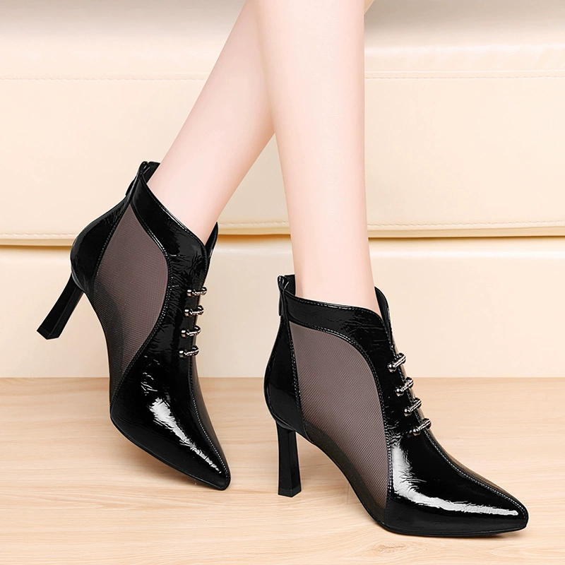 Sweet stiletto platform shoes giày không thấm nước platform chữ hàng ngày thoáng khí cao gót làm việc mũi nhọn phụ nữ giày low-top - Giày cắt thấp