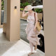 French lace tube top cake skirt suits looks slimming