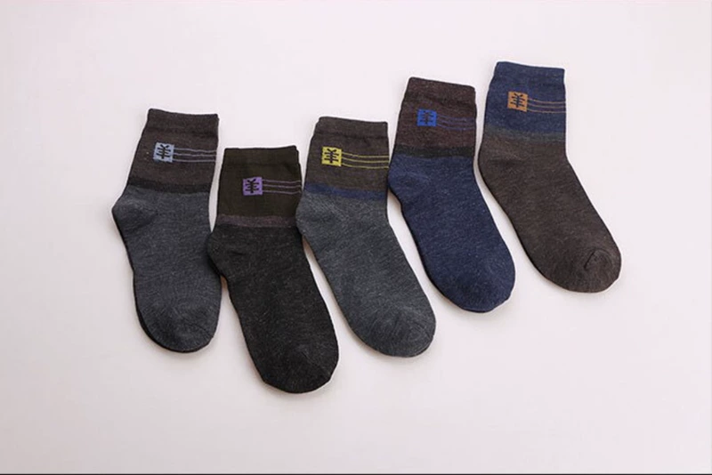 Đàn ông trung niên giả len polyester ống cotton mùa thu và mùa đông cotton cotton vớ cũ vớ nam dày dày vớ nam