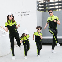 Parent-child summer 2020 new fashion family outfit mother and daughter a family of three fitted Western style short-sleeved short-sleeved T-shirt