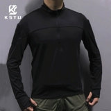 Тактический быстросохнущий дышащий лонгслив для тренировок, круглый воротник