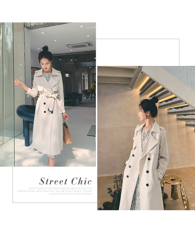 Women's Mid-length Trench Coat Elegant British Style For Petite_voghion.com
