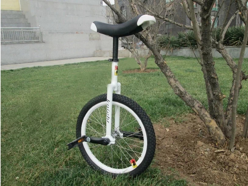 24 Inch Ivory White Rider Spotted Professional Unicycle Adult Children Single Wheel Bike Charter 