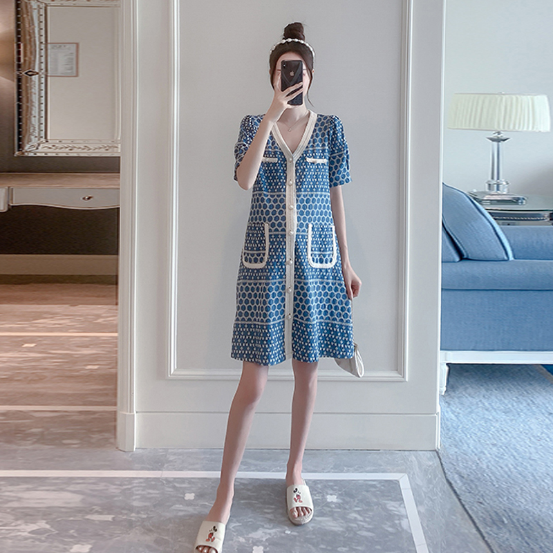 Maternity dress Summer dress European and American style high-end summer top thin section wear pregnancy large size summer skirt women