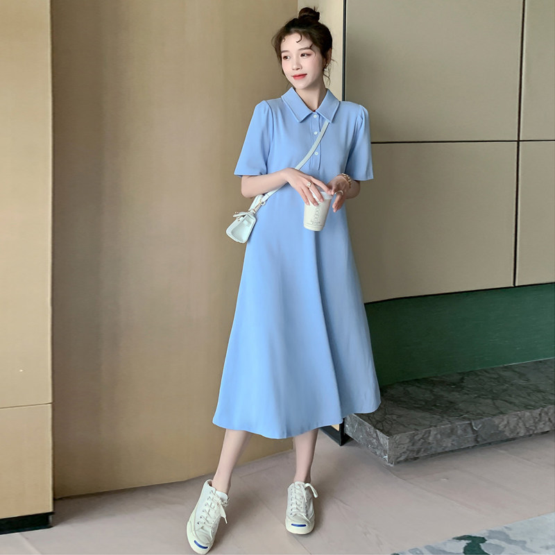 Maternity Dress Summer Dress Long Edition Small Fresh Short Sleeve Summer Dress Gentle Wind Pregnancy Large Size Summer Dress
