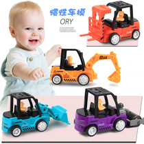 Childrens inertia car model engineering car toy boy truck excavator mixing bulldozer car 5 small car models