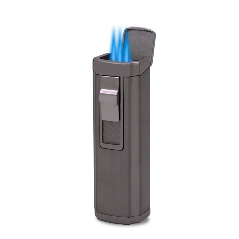 Professional cigar flush type windproof three flame cigar lighter