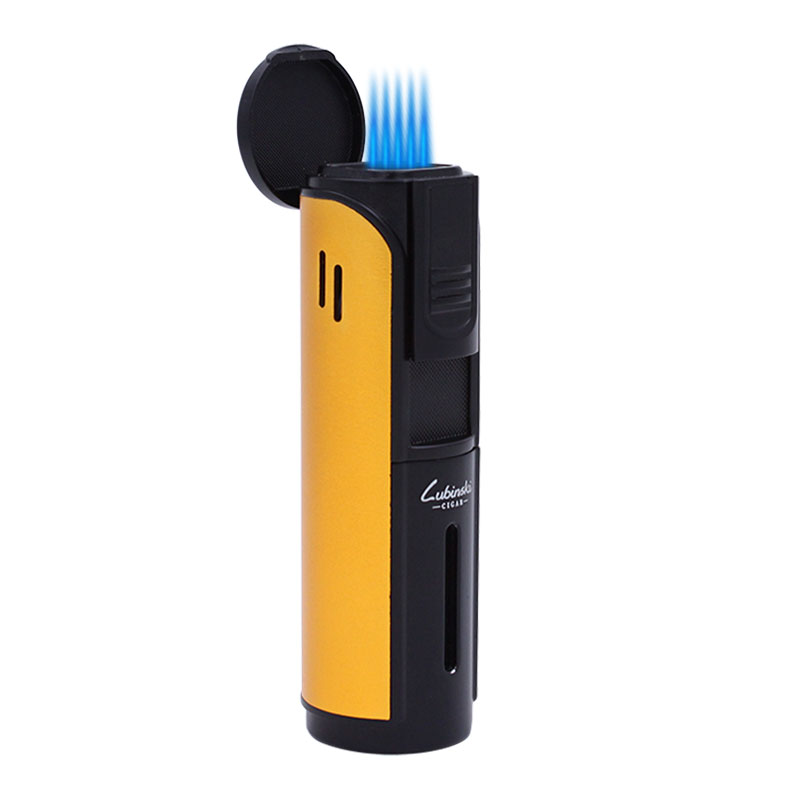 Rubinsky five-flame cigar special lighter with cigar drilling knife strong straight into inflatable creative