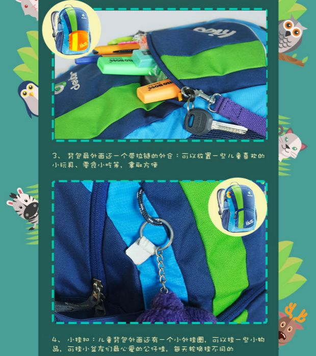 Bảo hành Đức Deuter trẻ nhỏ đi du lịch ngoài trời vai du lịch siêu nhẹ cha mẹ-con 1 m 3 ba lô túi 12 lít - Ba lô balo laptop 15.6 inch
