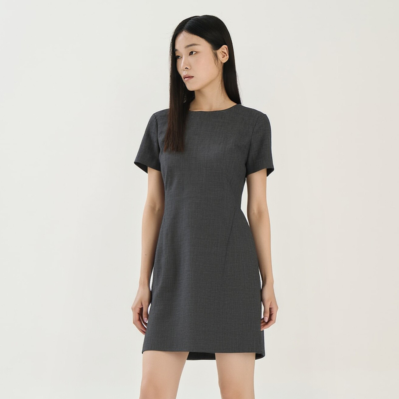 Th Classic Style, Slim Fit, Slimming, Office Worker Commuting, Round Neck, Short Sleeve, Good Wool Wool Dress Th Classic Style, Slim Fit, Slimming, Office Worker Commuting, Round Neck, Short Sleeve, Good Wool Wool Dress