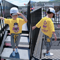 Meng Bao cool boy boy short sleeve T-shirt 2019 summer dress childrens leisure half sleeve top child Korean tide T-shirt