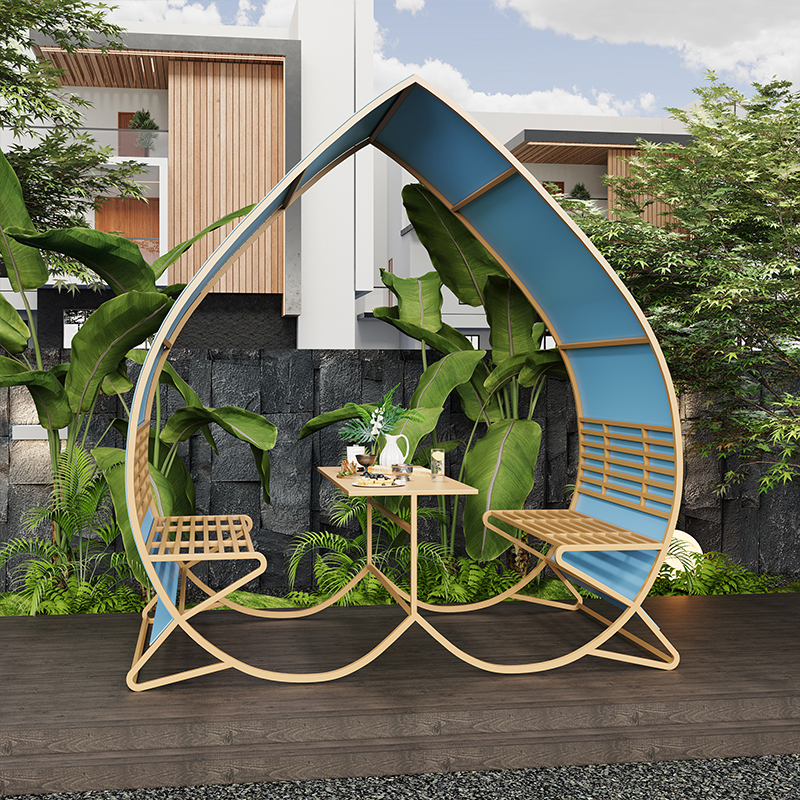 Outdoor Popular Photo Spot Swing Chair Attraction Cafe Leisure Seating Homestay Bar Restaurant Heart-Shaped Bar Chair