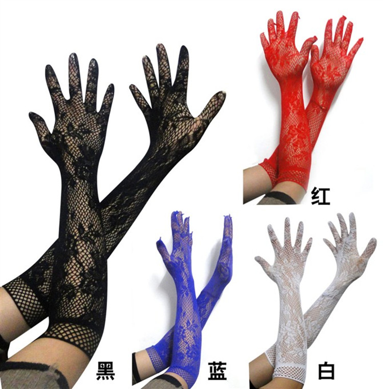 European and American fun red adult lingerie lady uniform queen tempted mesh potatoes even fingers wedding gloves ST01