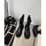 Martens, зимние челси, короткие сапоги на платформе, из натуральной кожи, средней длины