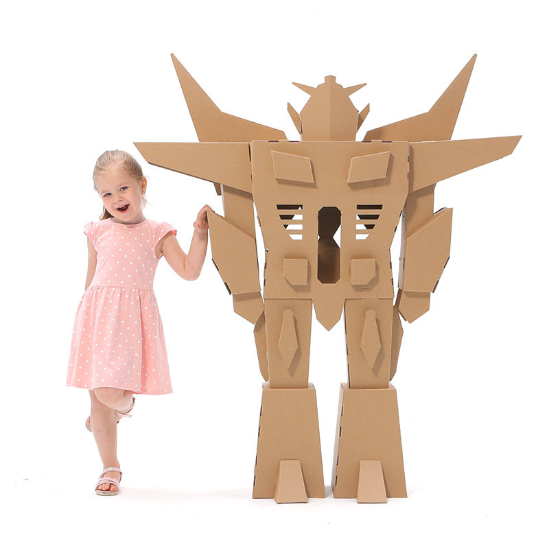 Children's cardboard robot toy justice machine models carton assembly coated paternity stereo DIY manufacturing