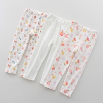 Three pieces of childrens cotton thin autumn pants girls pajamas home pants womens baby trousers trousers trousers trousers