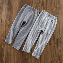 2-piece male baby cotton trousers childrens leggings trousers cotton wool pants Japanese home pajama pants thin